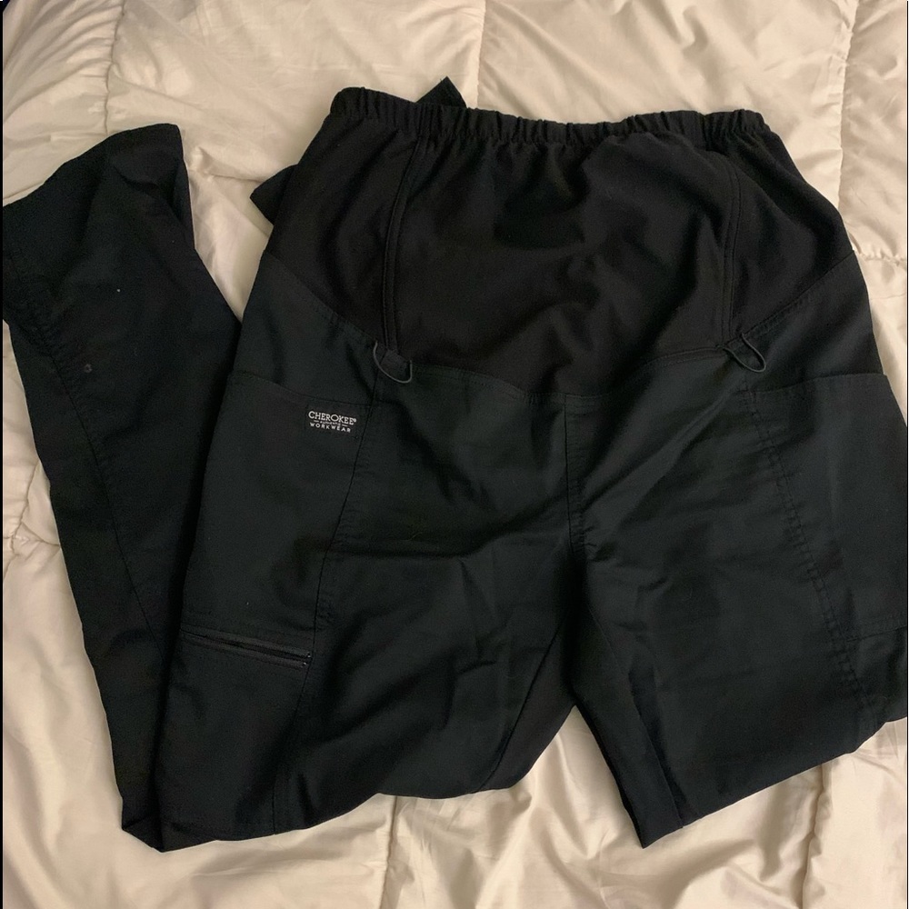 Cherokee Double Knit Waist Maternity Scrub Pants